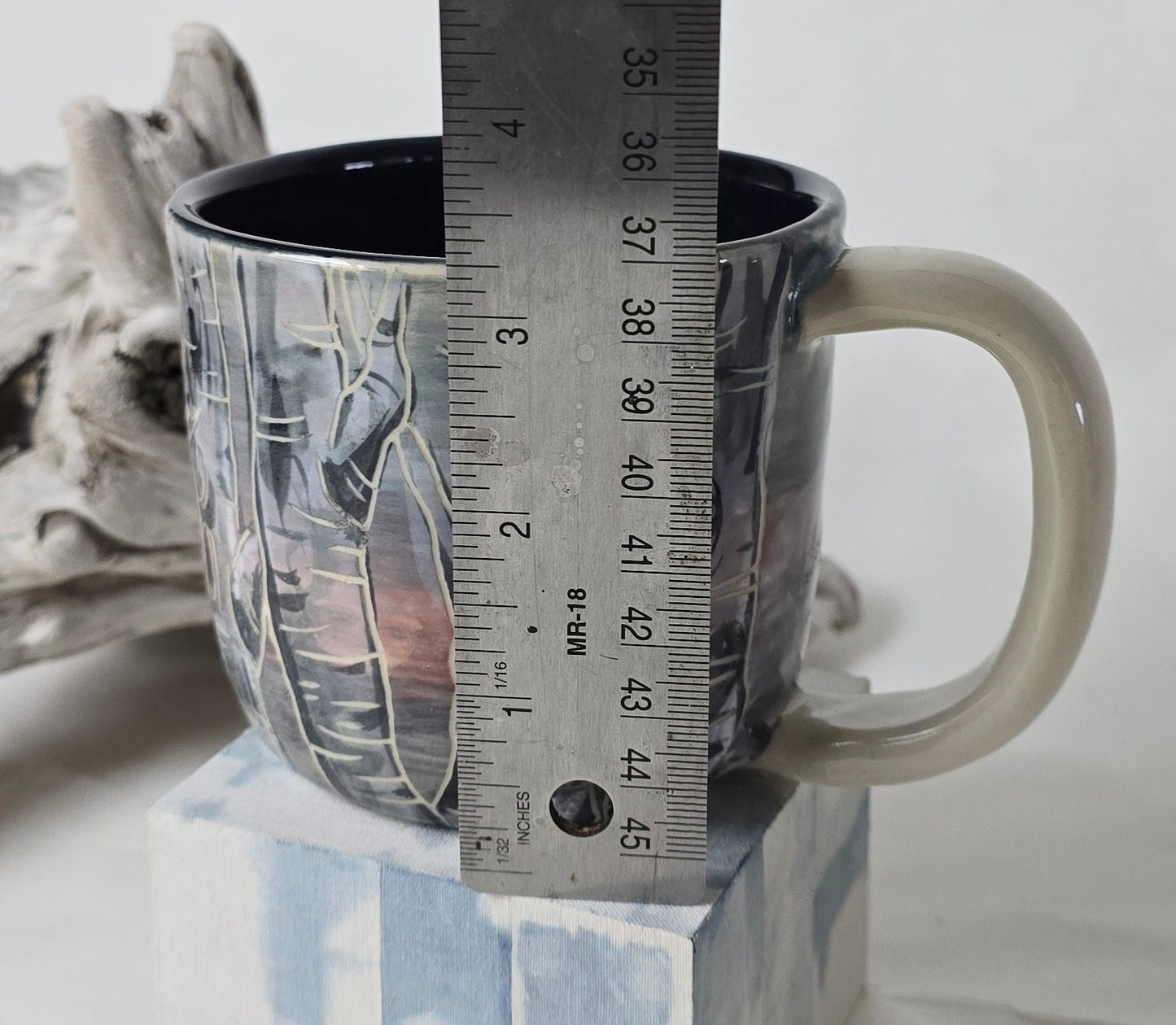 Birch Forest Sgraffito Mug – Handmade Stoneware