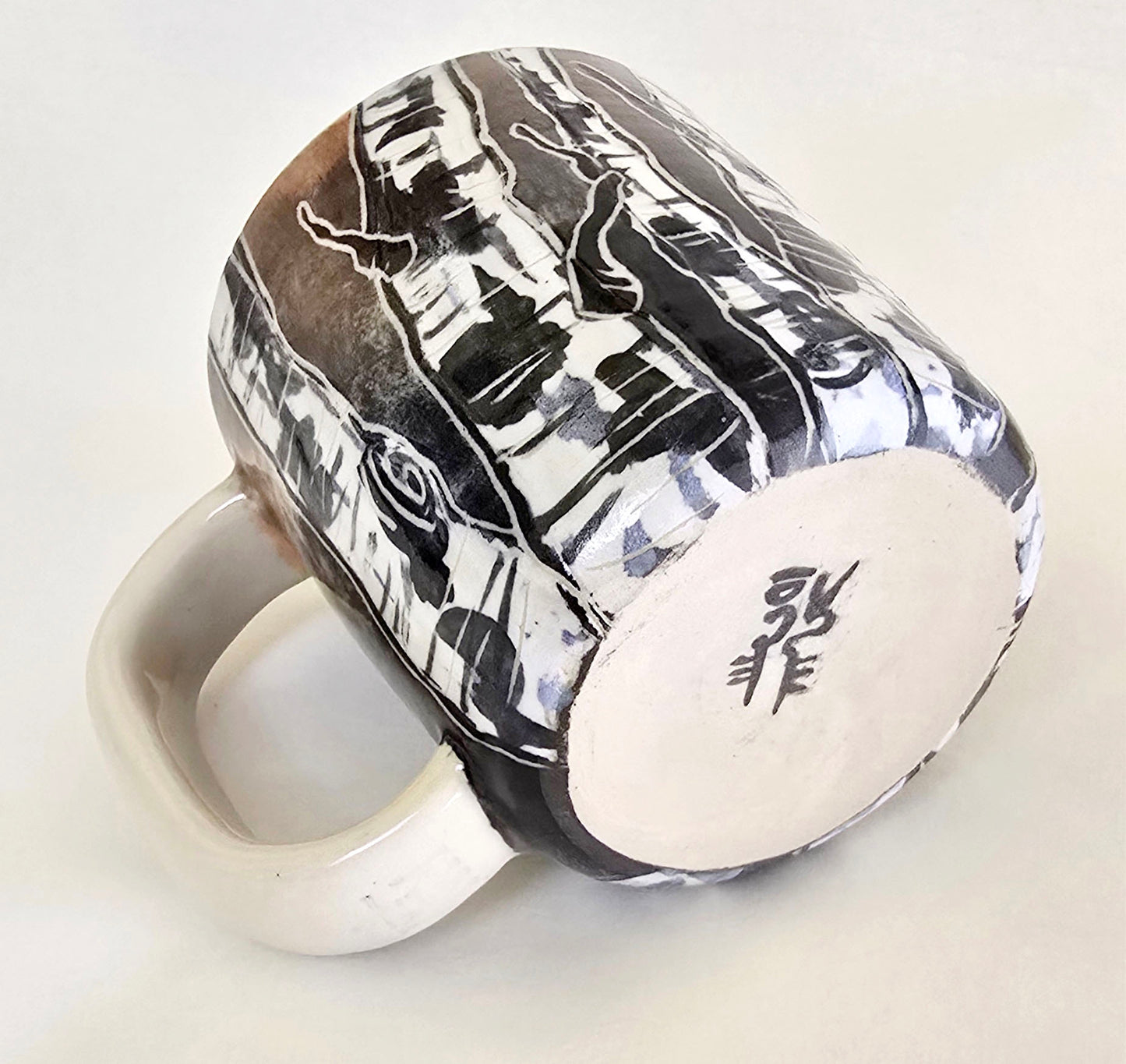 Stoneware Birch Tree Mug – Hand-Thrown Ceramic Art for Everyday Use