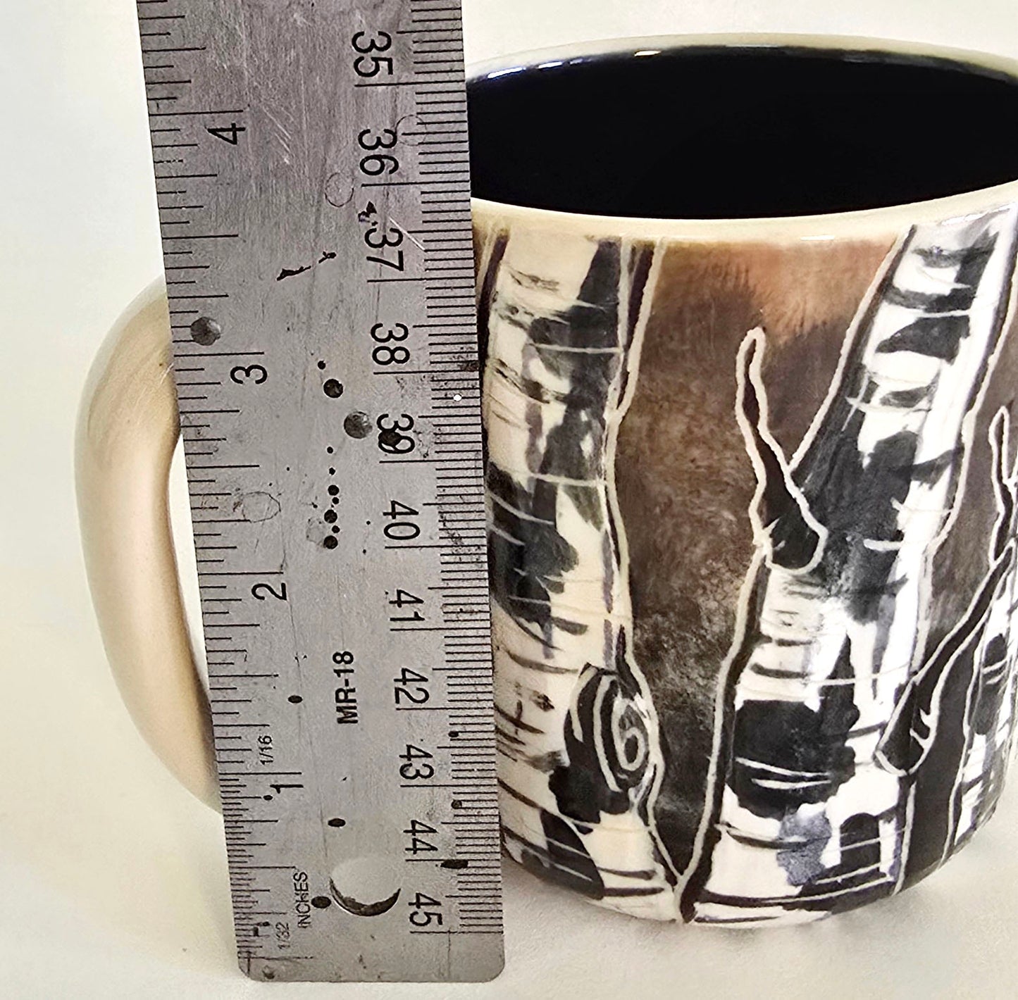 Stoneware Birch Tree Mug – Hand-Thrown Ceramic Art for Everyday Use
