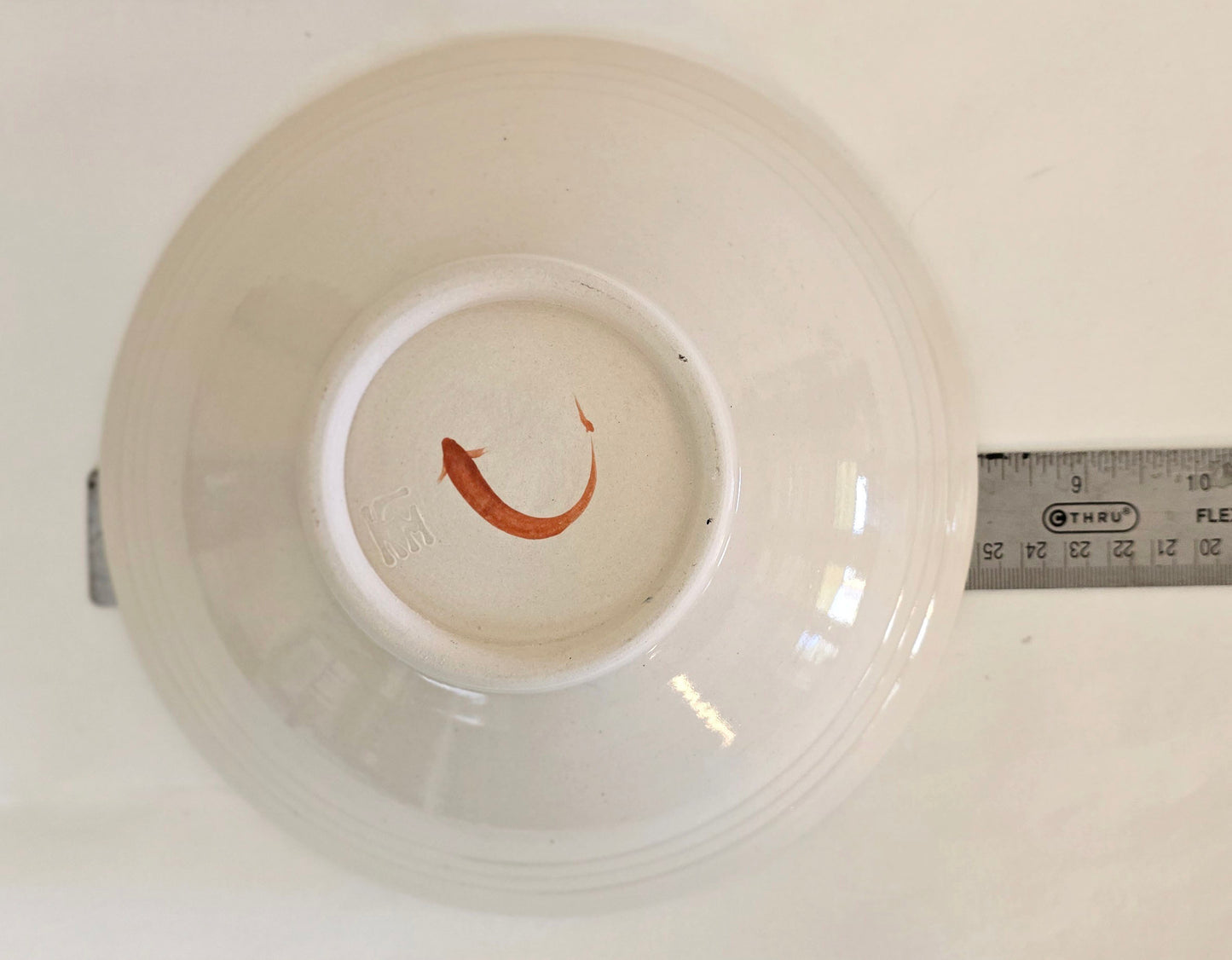 Stoneware Bowl – Swirling Blue Fish with Accent pair