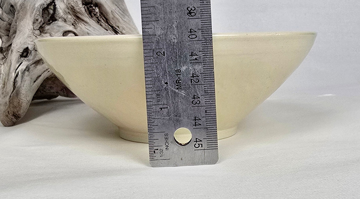 Stoneware Bowl – Hand-Painted Swirling Fish Design