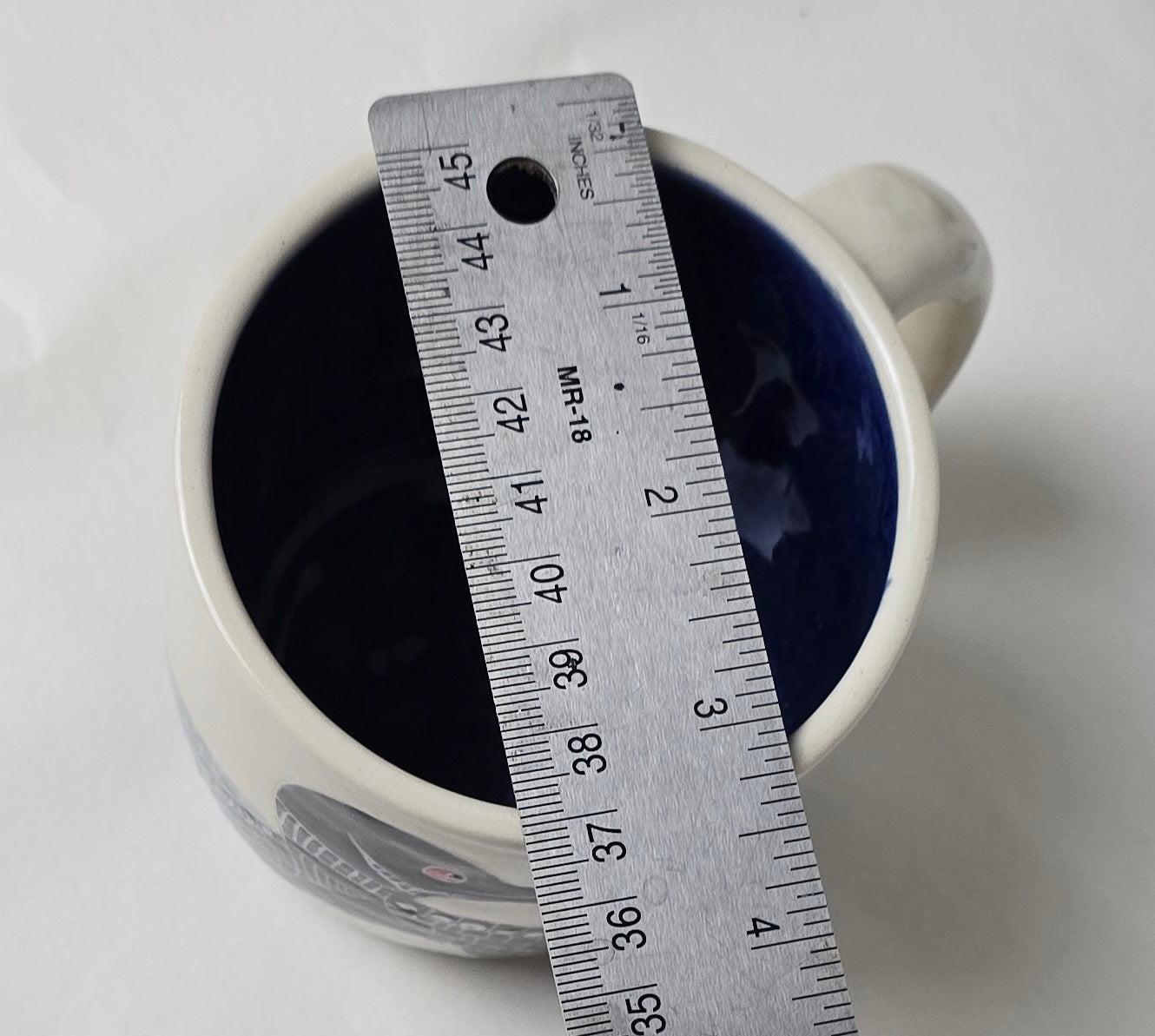 Stoneware Mug – Loon Design with Deep Blue Interior