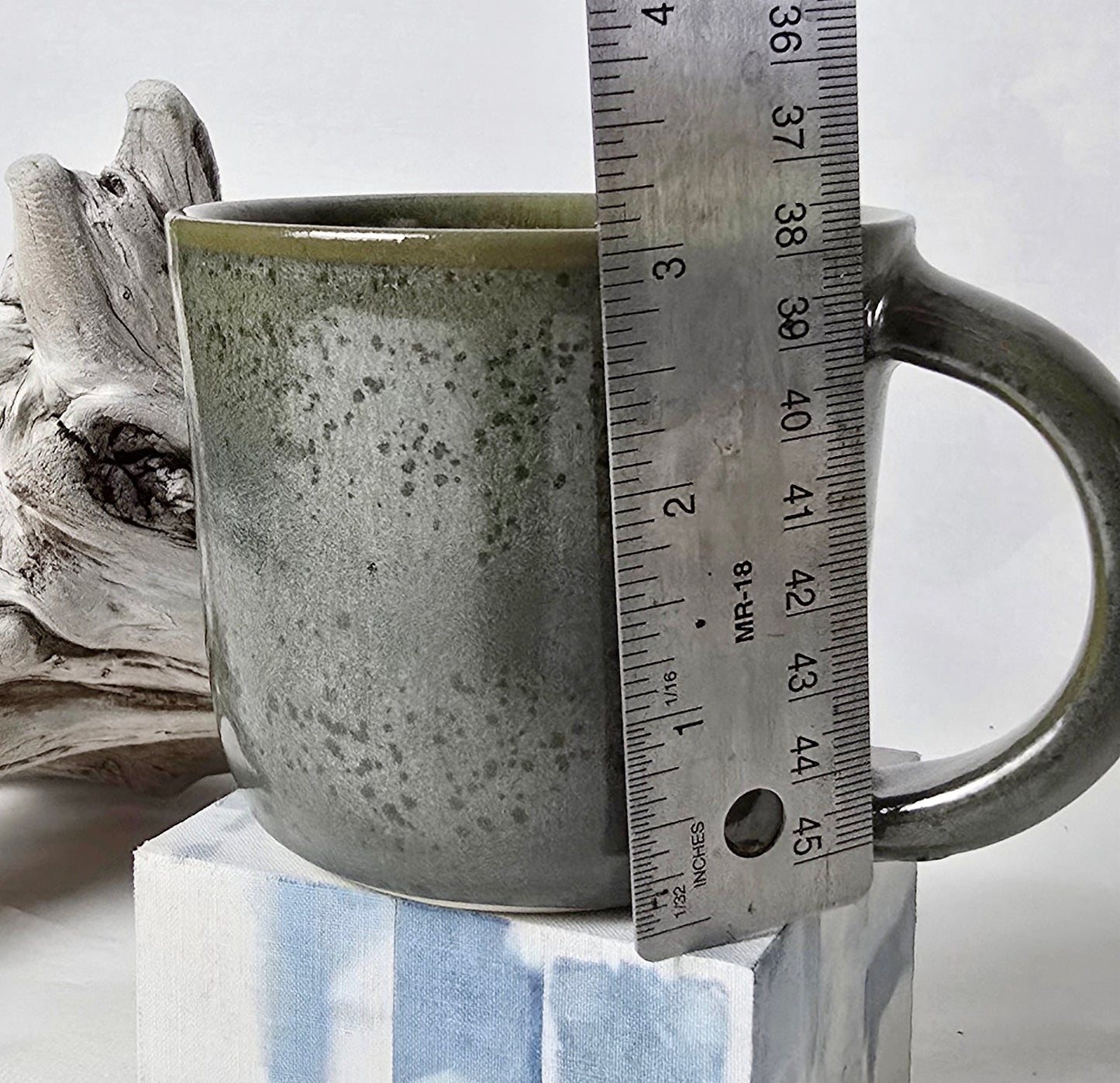Green Speckled Stoneware Mug – Handmade by Kim Filiaggi