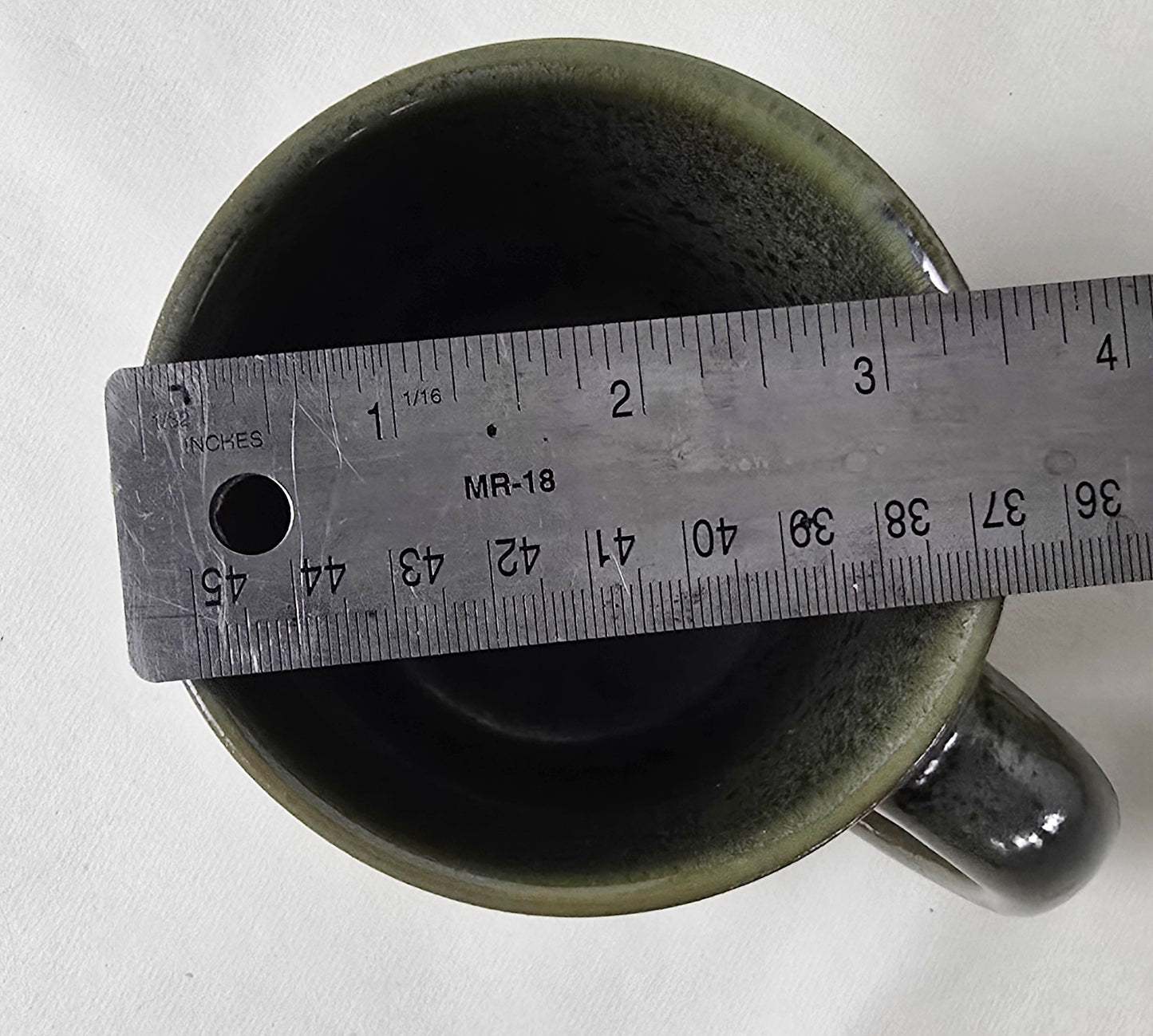 Green Speckled Stoneware Mug – Handmade by Kim Filiaggi